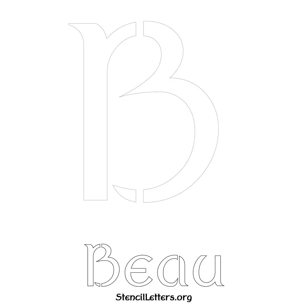 Beau Free Printable Name Stencils with 6 Unique Typography Styles and Lettering Bridges