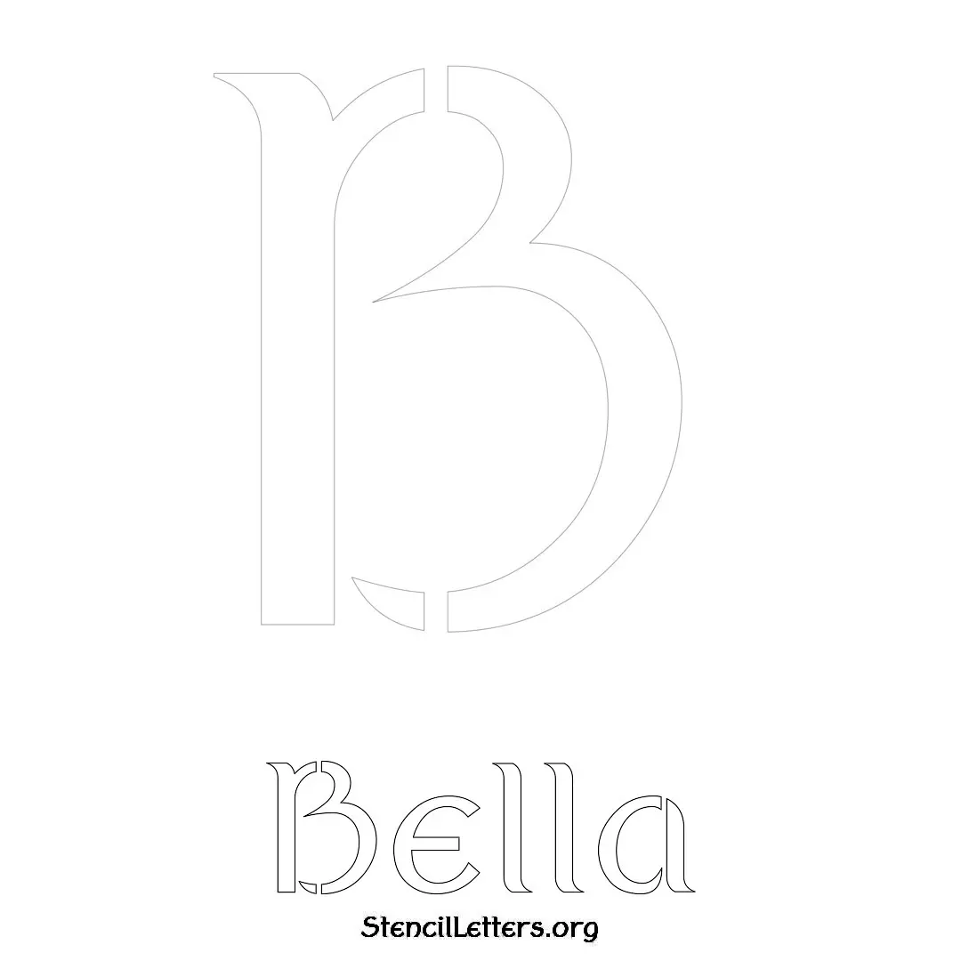 Bella Free Printable Name Stencils with 6 Unique Typography Styles and Lettering Bridges