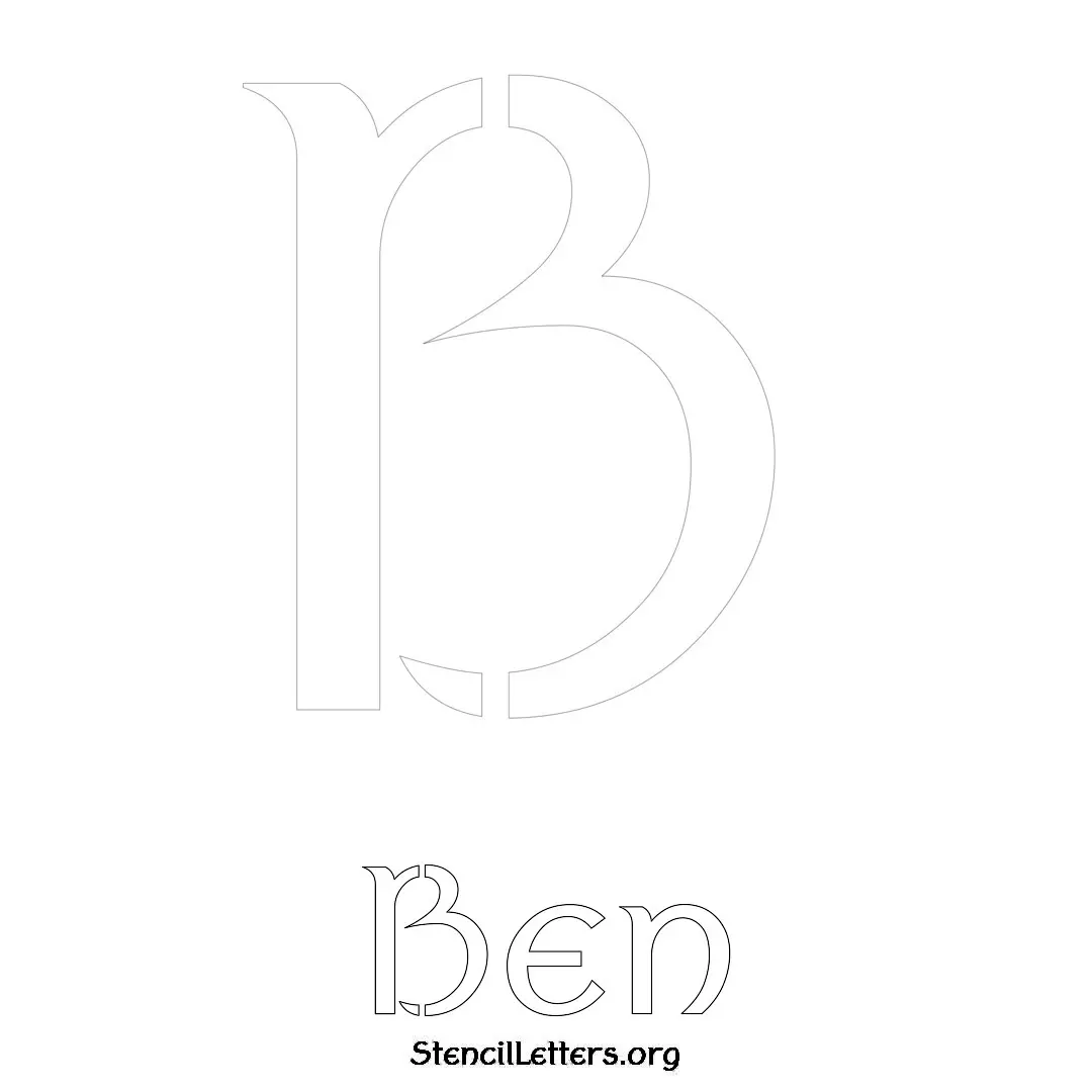 Ben Free Printable Name Stencils with 6 Unique Typography Styles and Lettering Bridges