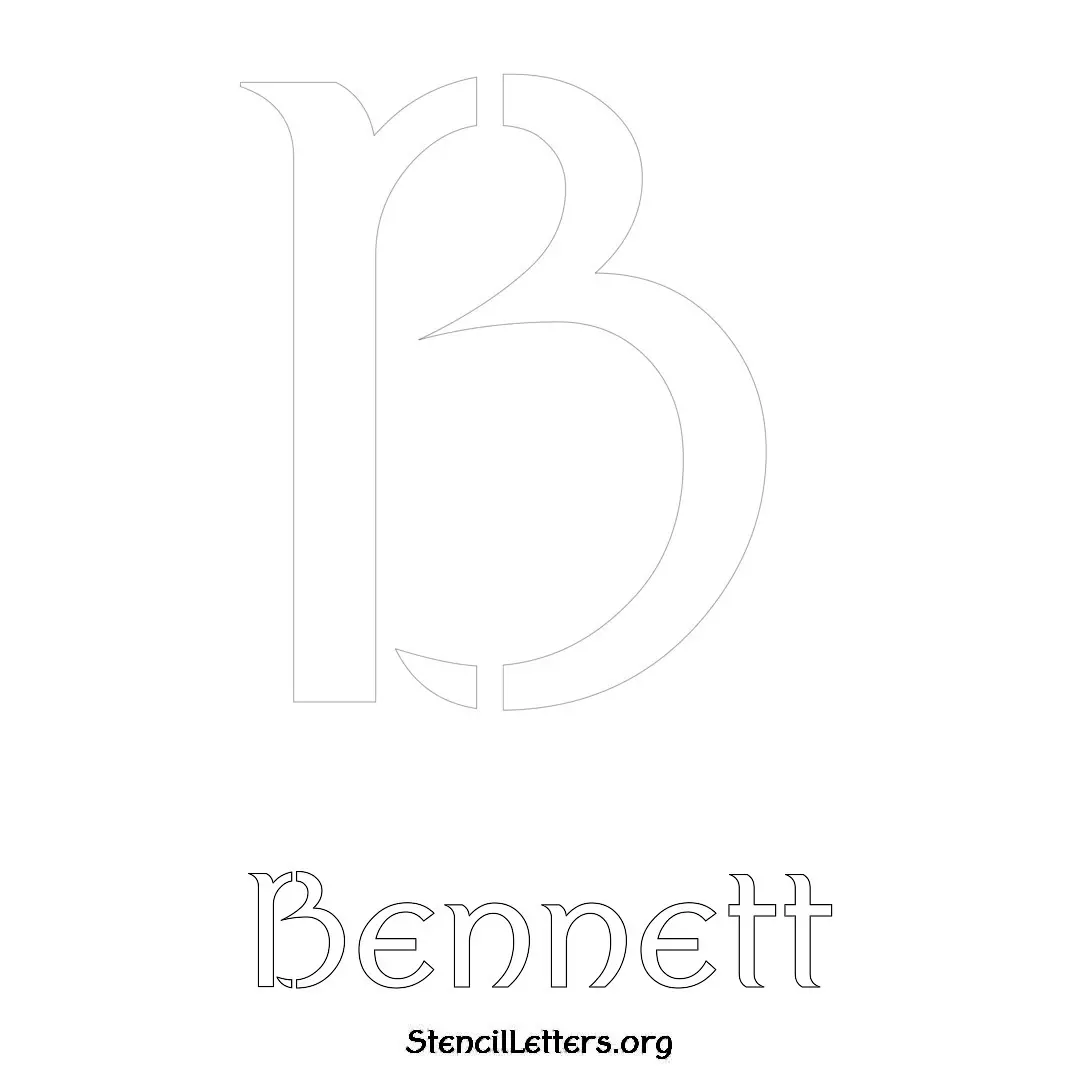 Bennett Free Printable Name Stencils with 6 Unique Typography Styles and Lettering Bridges