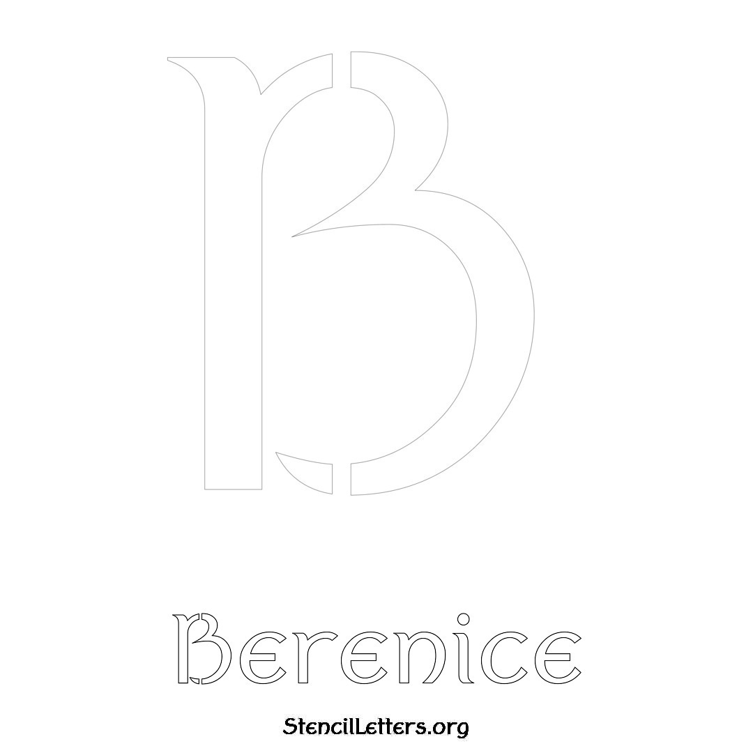 Berenice printable name initial stencil in Ancient Lettering