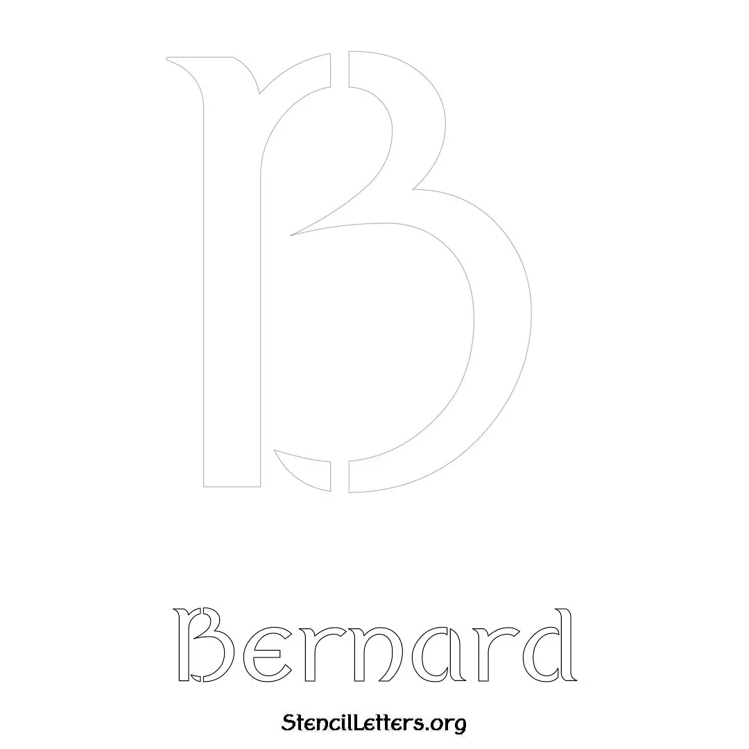 Bernard Free Printable Name Stencils with 6 Unique Typography Styles and Lettering Bridges