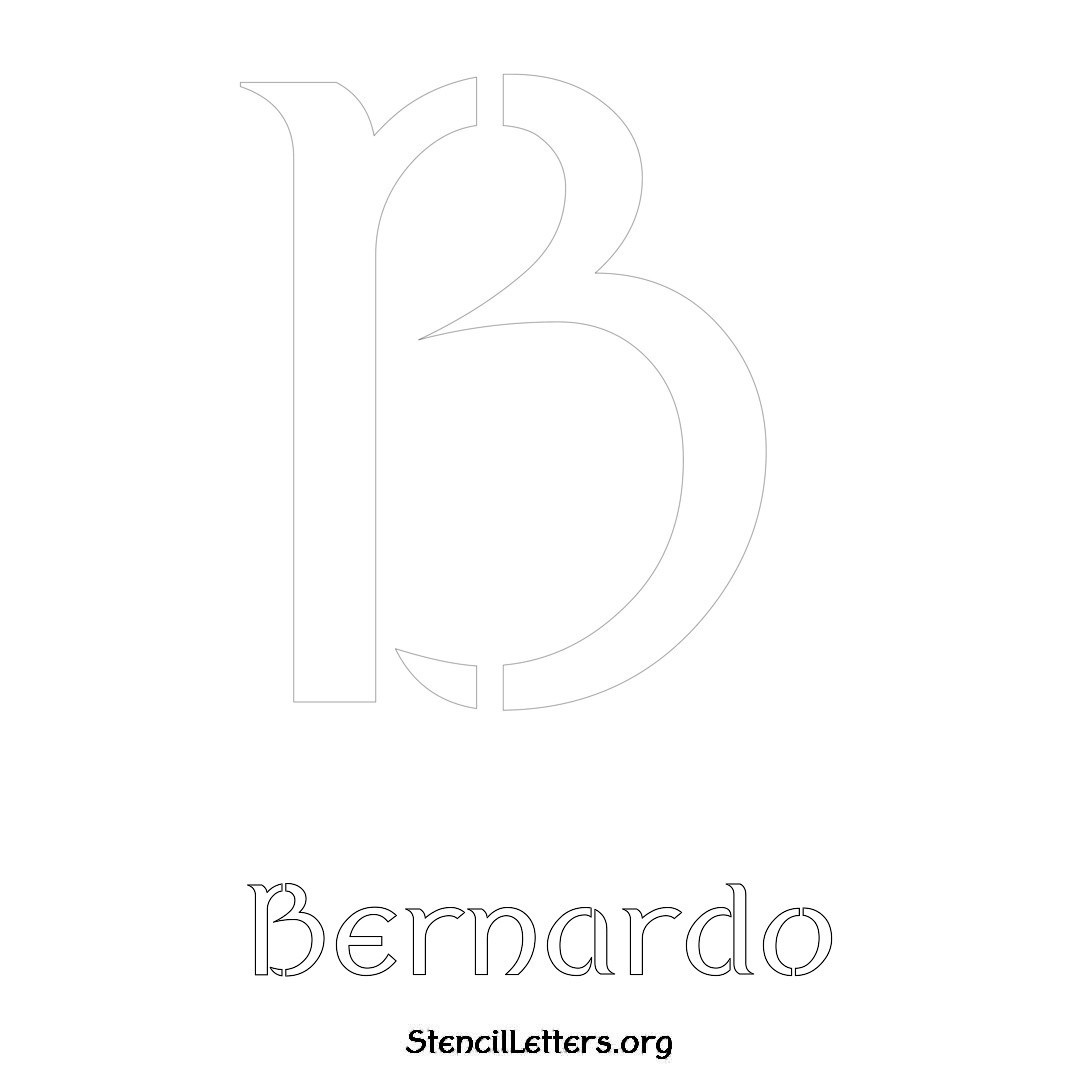 Bernardo printable name initial stencil in Ancient Lettering