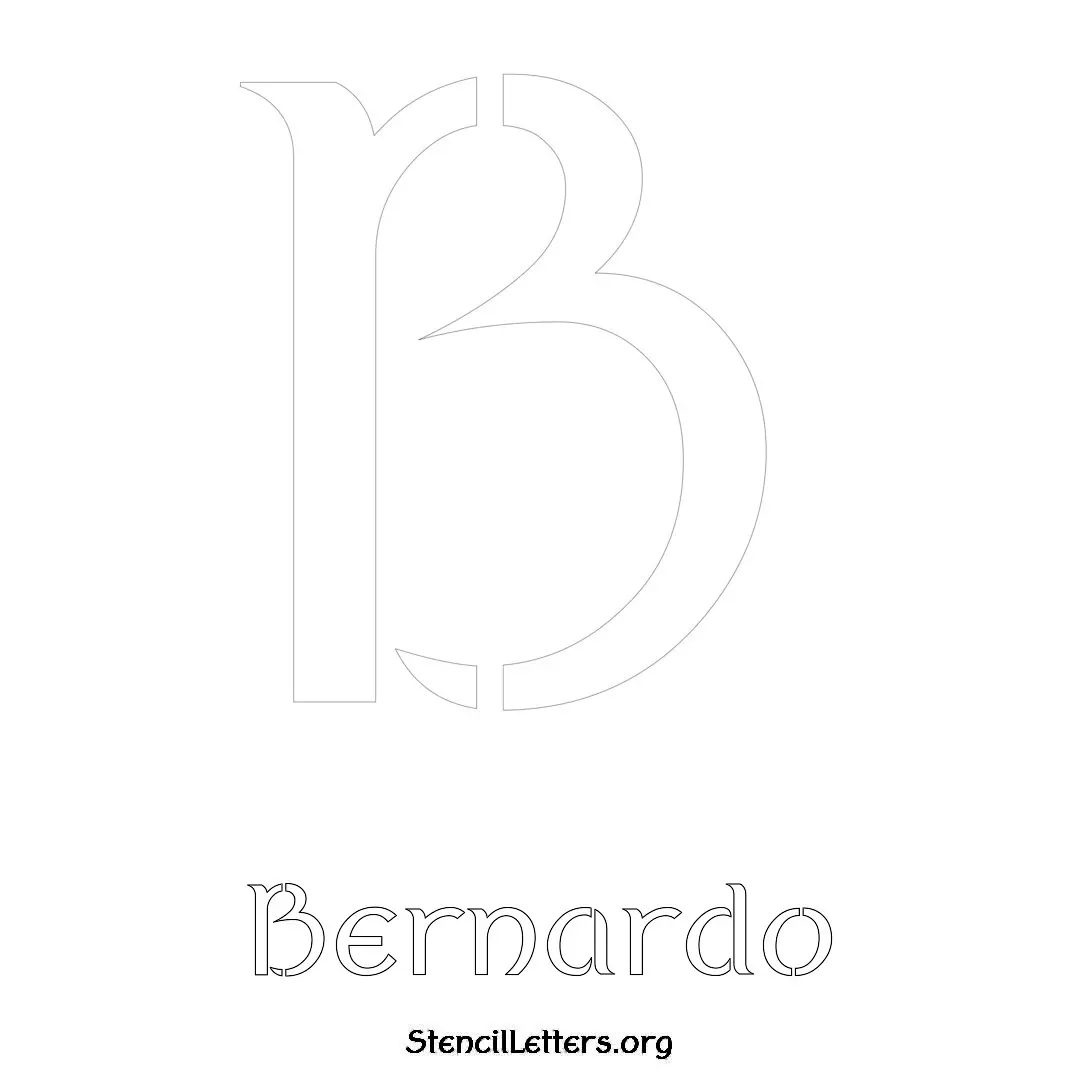 Bernardo Free Printable Name Stencils with 6 Unique Typography Styles and Lettering Bridges