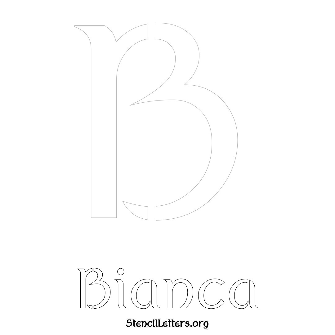 Bianca printable name initial stencil in Ancient Lettering