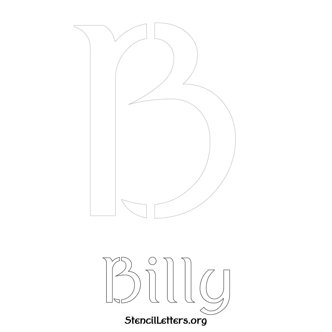 Billy Free Printable Name Stencils with 6 Unique Typography Styles and Lettering Bridges