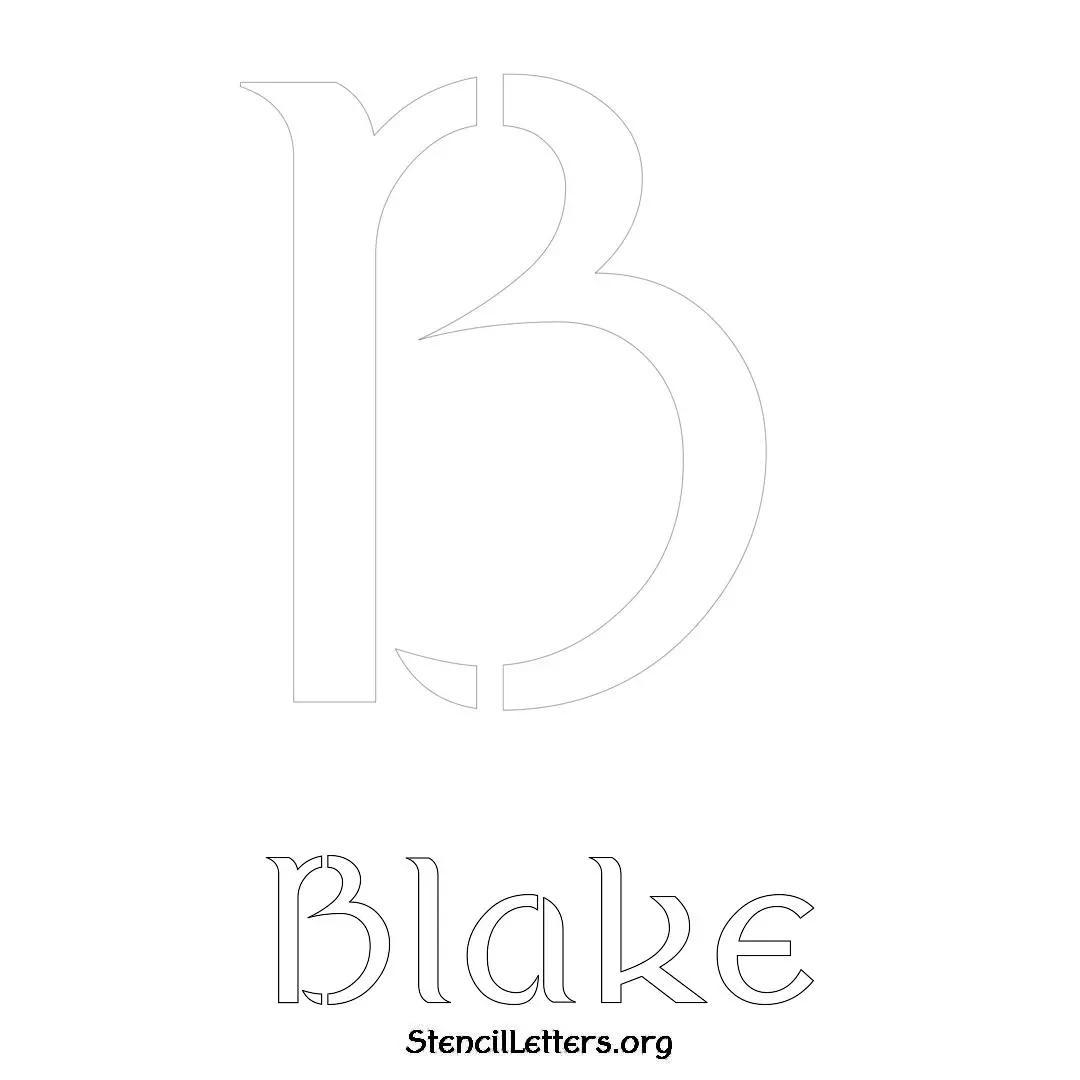 Blake Free Printable Name Stencils with 6 Unique Typography Styles and Lettering Bridges