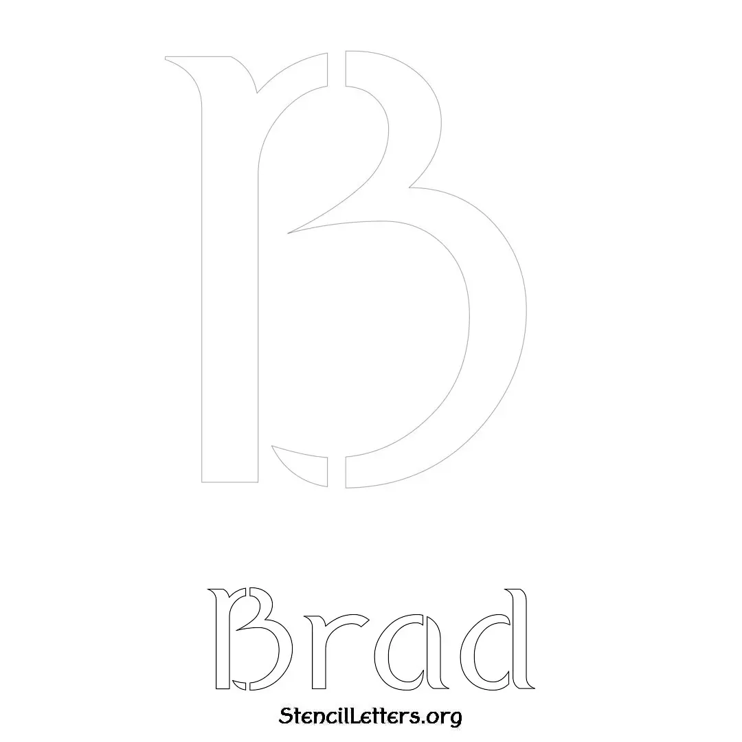 Brad Free Printable Name Stencils with 6 Unique Typography Styles and Lettering Bridges