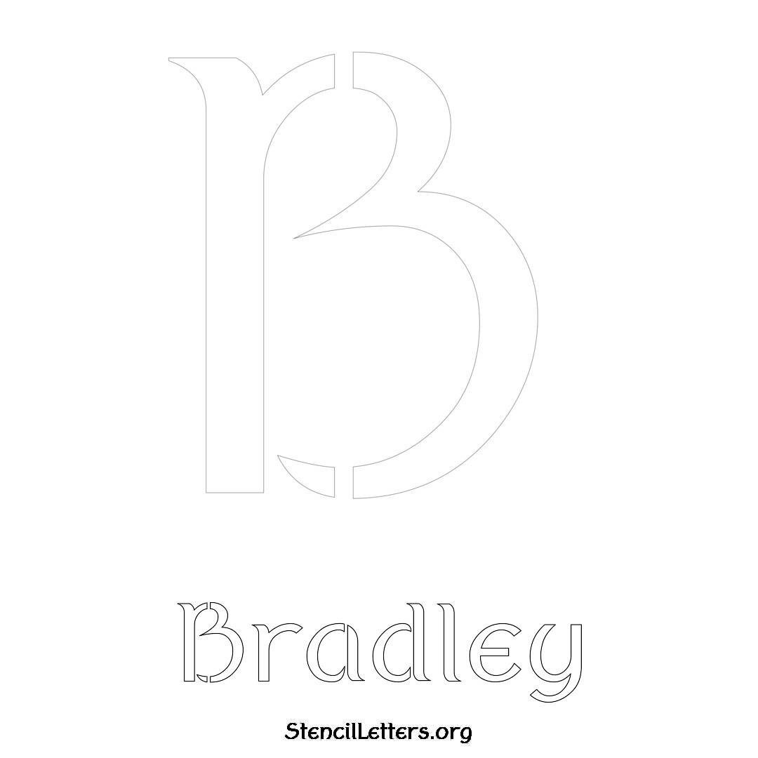 Bradley printable name initial stencil in Ancient Lettering