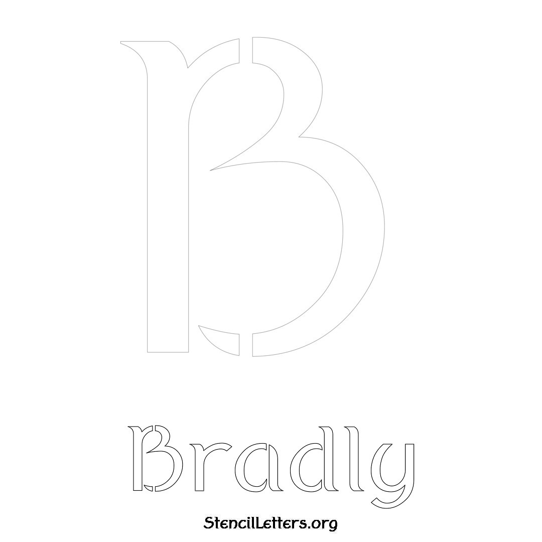 Bradly printable name initial stencil in Ancient Lettering