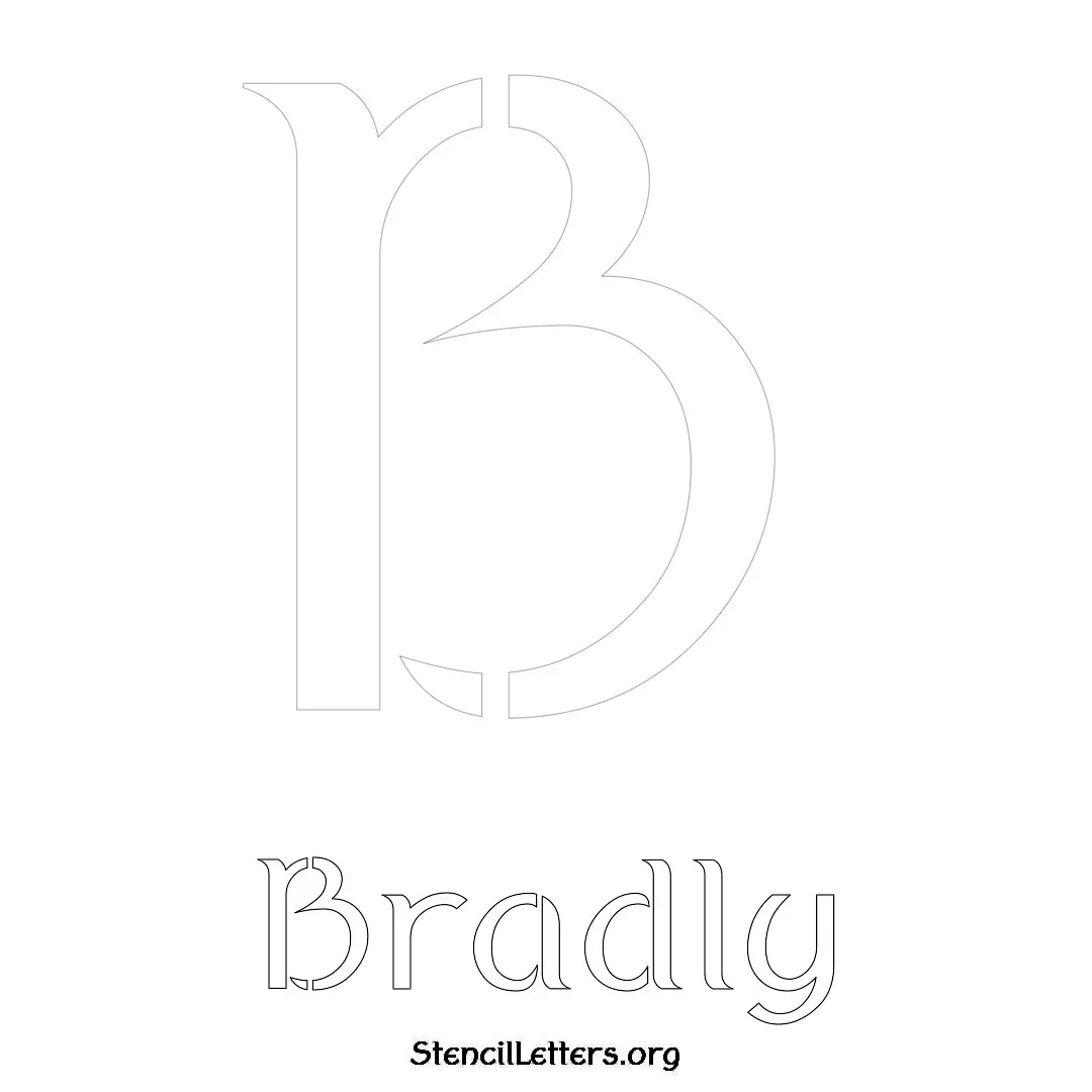 Bradly Free Printable Name Stencils with 6 Unique Typography Styles and Lettering Bridges