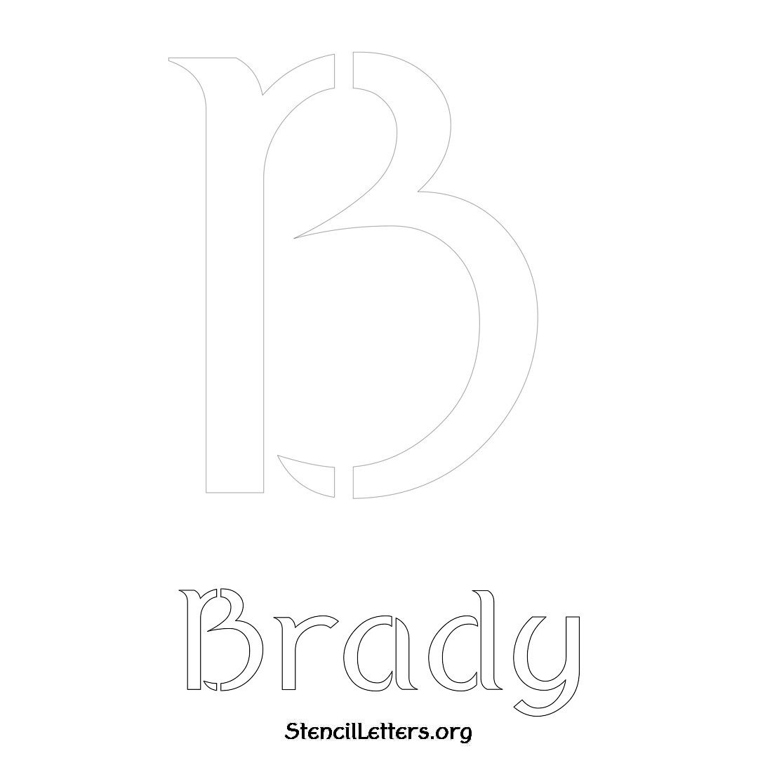 Brady printable name initial stencil in Ancient Lettering