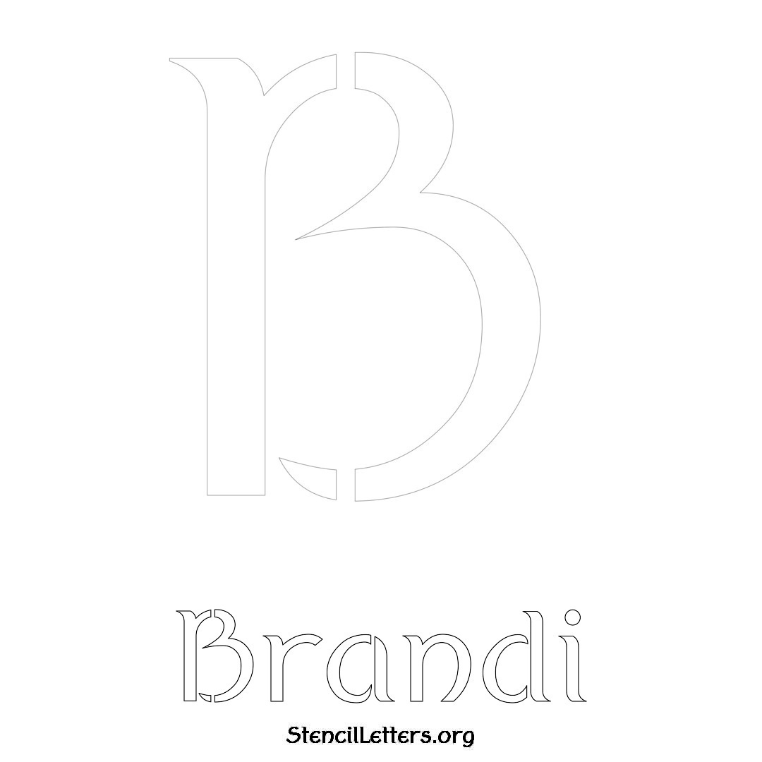 Brandi printable name initial stencil in Ancient Lettering