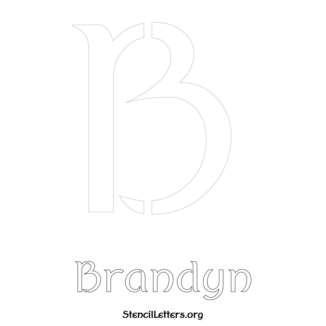 Brandyn printable name initial stencil in Ancient Lettering