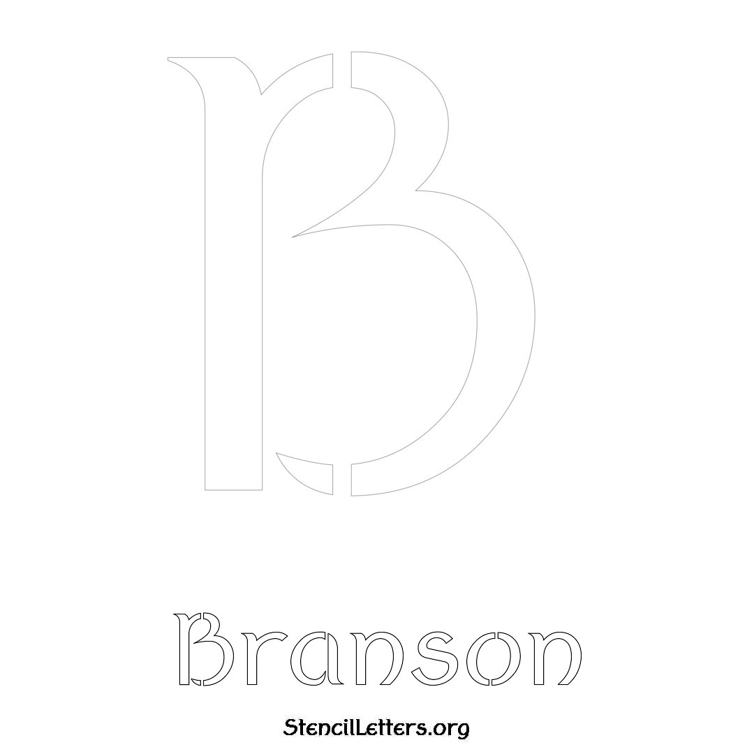 Branson printable name initial stencil in Ancient Lettering