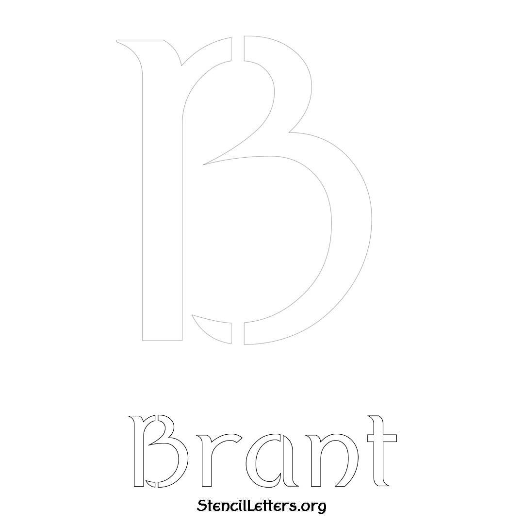 Brant printable name initial stencil in Ancient Lettering