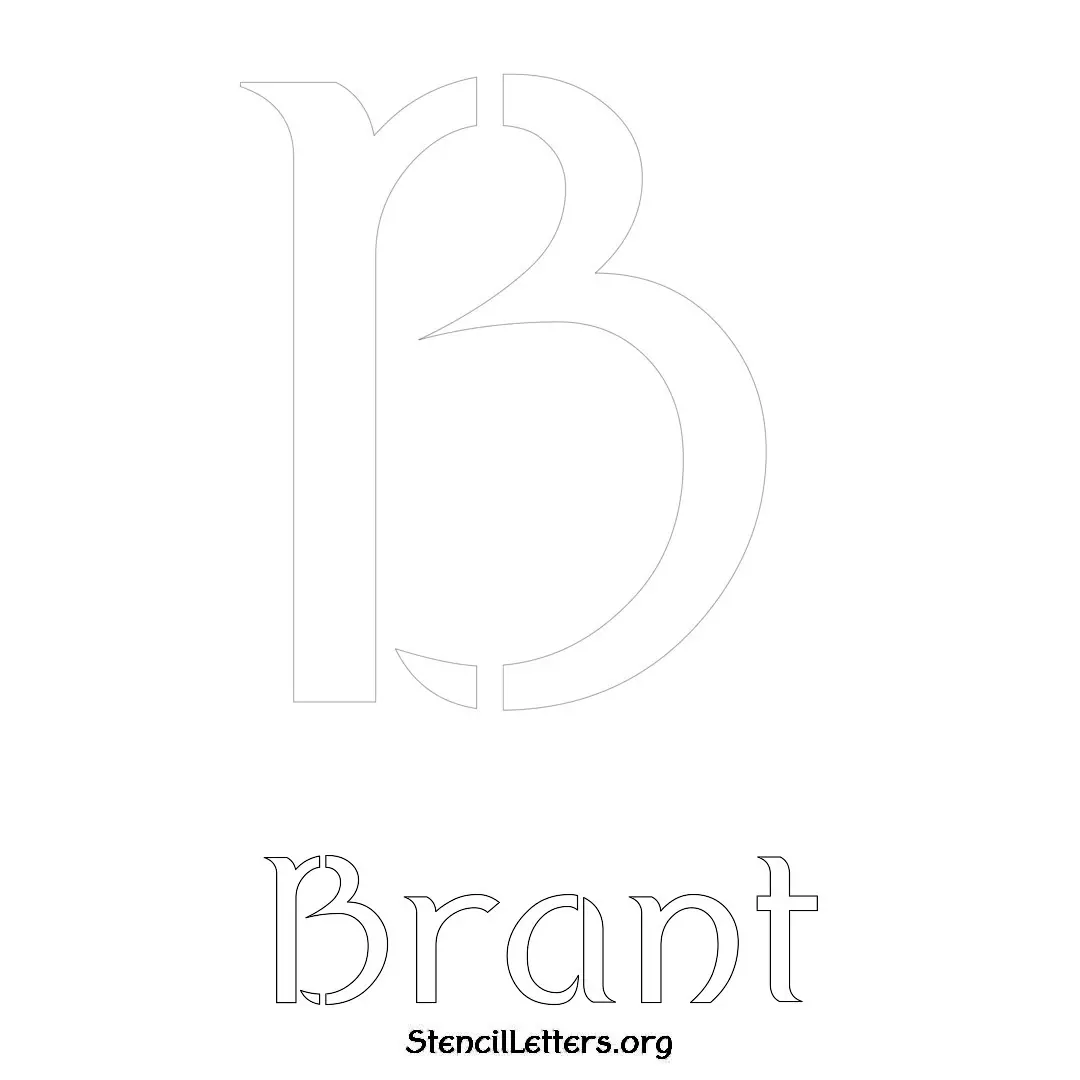 Brant Free Printable Name Stencils with 6 Unique Typography Styles and Lettering Bridges