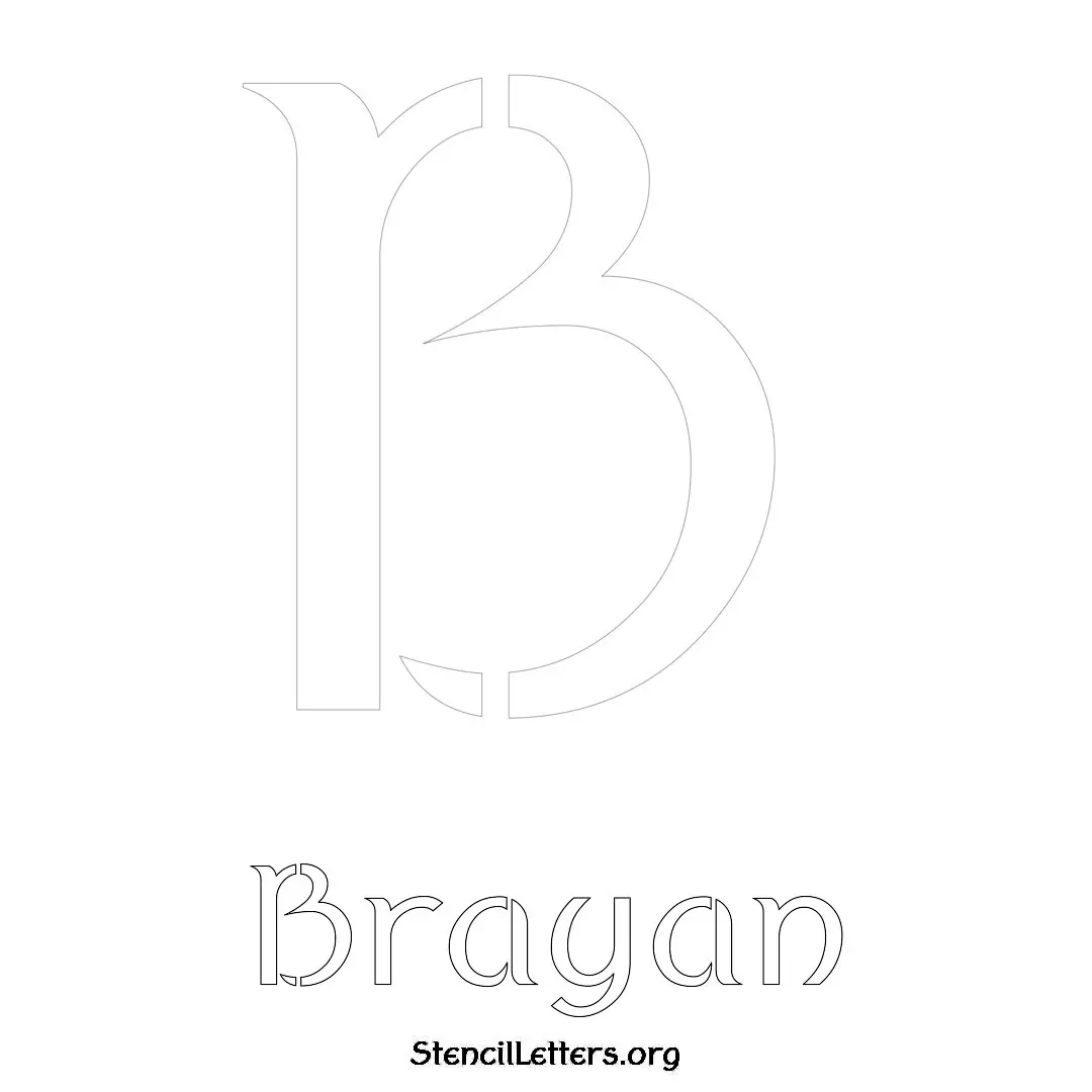 Brayan Free Printable Name Stencils with 6 Unique Typography Styles and Lettering Bridges