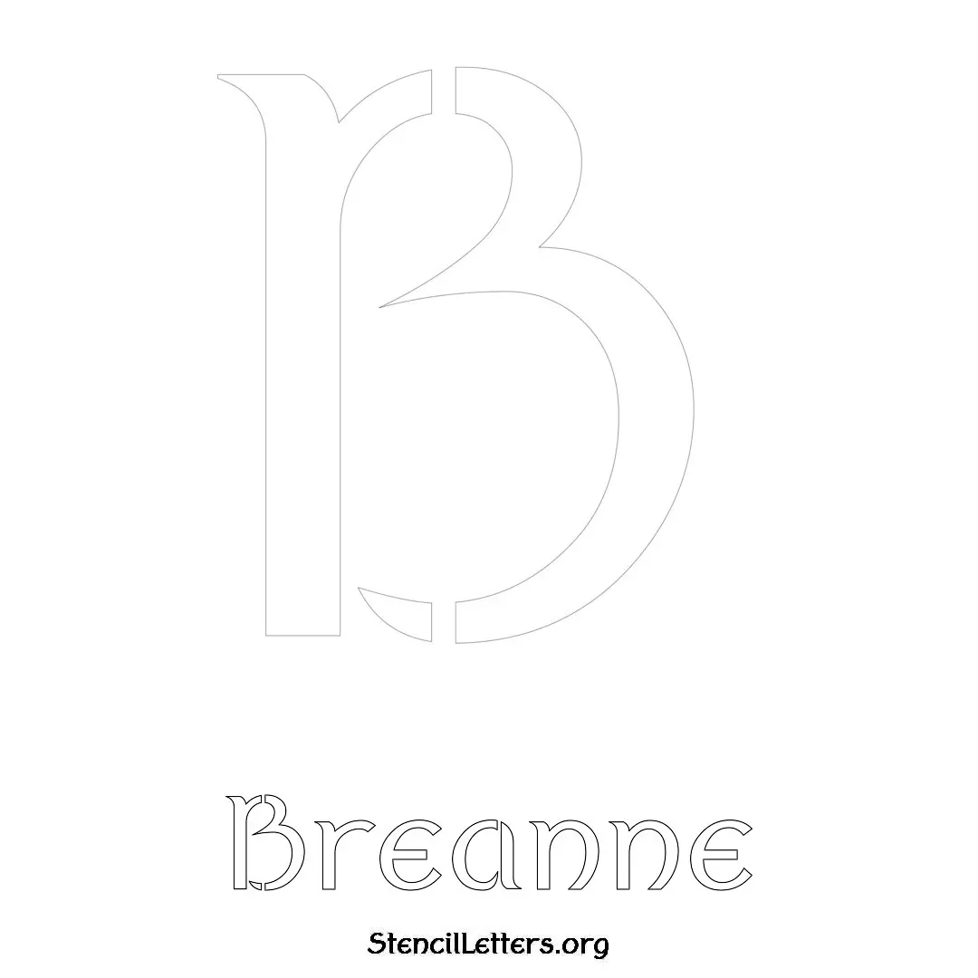 Breanne Free Printable Name Stencils with 6 Unique Typography Styles and Lettering Bridges