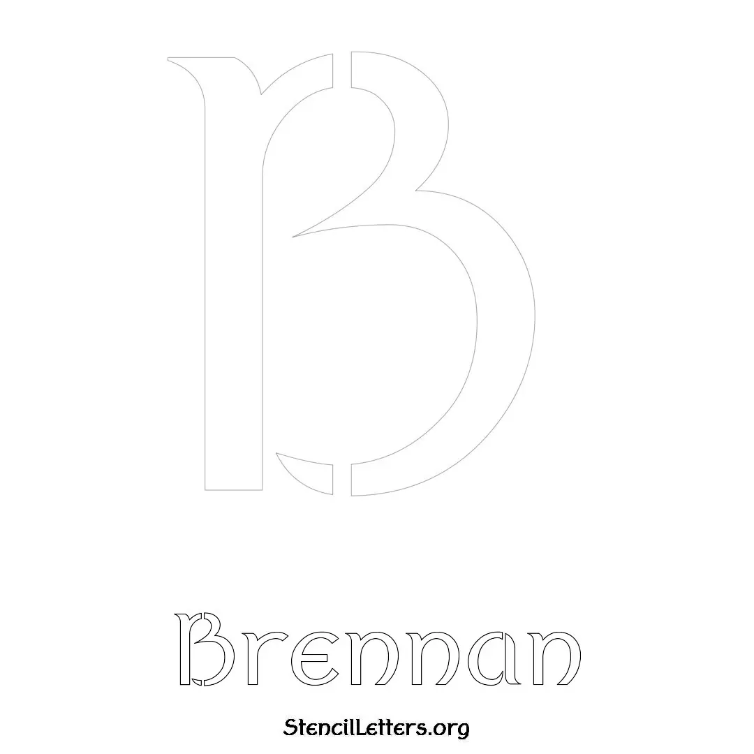 Brennan Free Printable Name Stencils with 6 Unique Typography Styles and Lettering Bridges