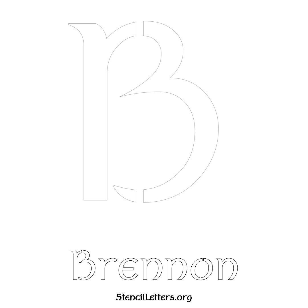 Brennon printable name initial stencil in Ancient Lettering