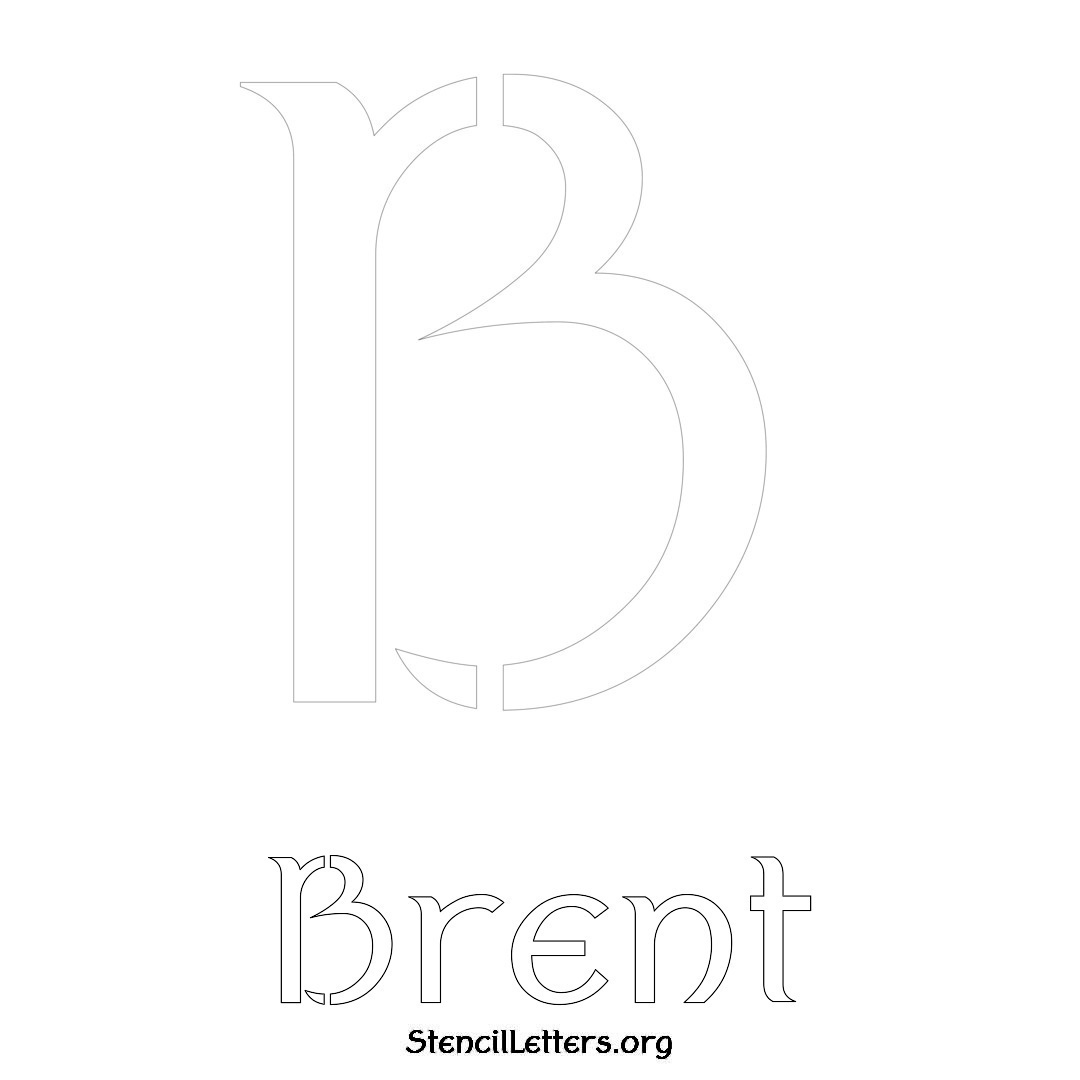 Brent printable name initial stencil in Ancient Lettering