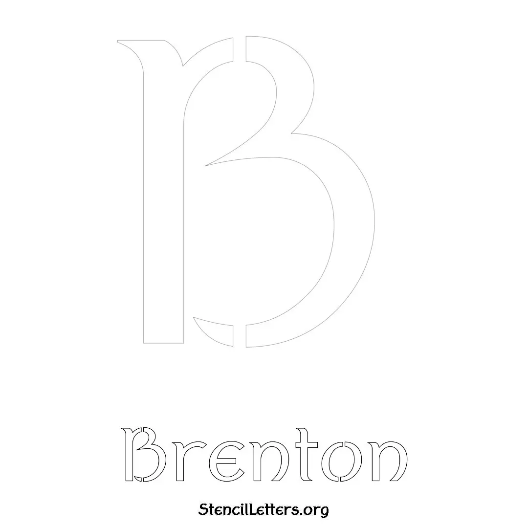 Brenton Free Printable Name Stencils with 6 Unique Typography Styles and Lettering Bridges