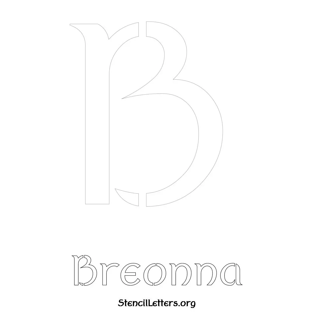 Breonna Free Printable Name Stencils with 6 Unique Typography Styles and Lettering Bridges