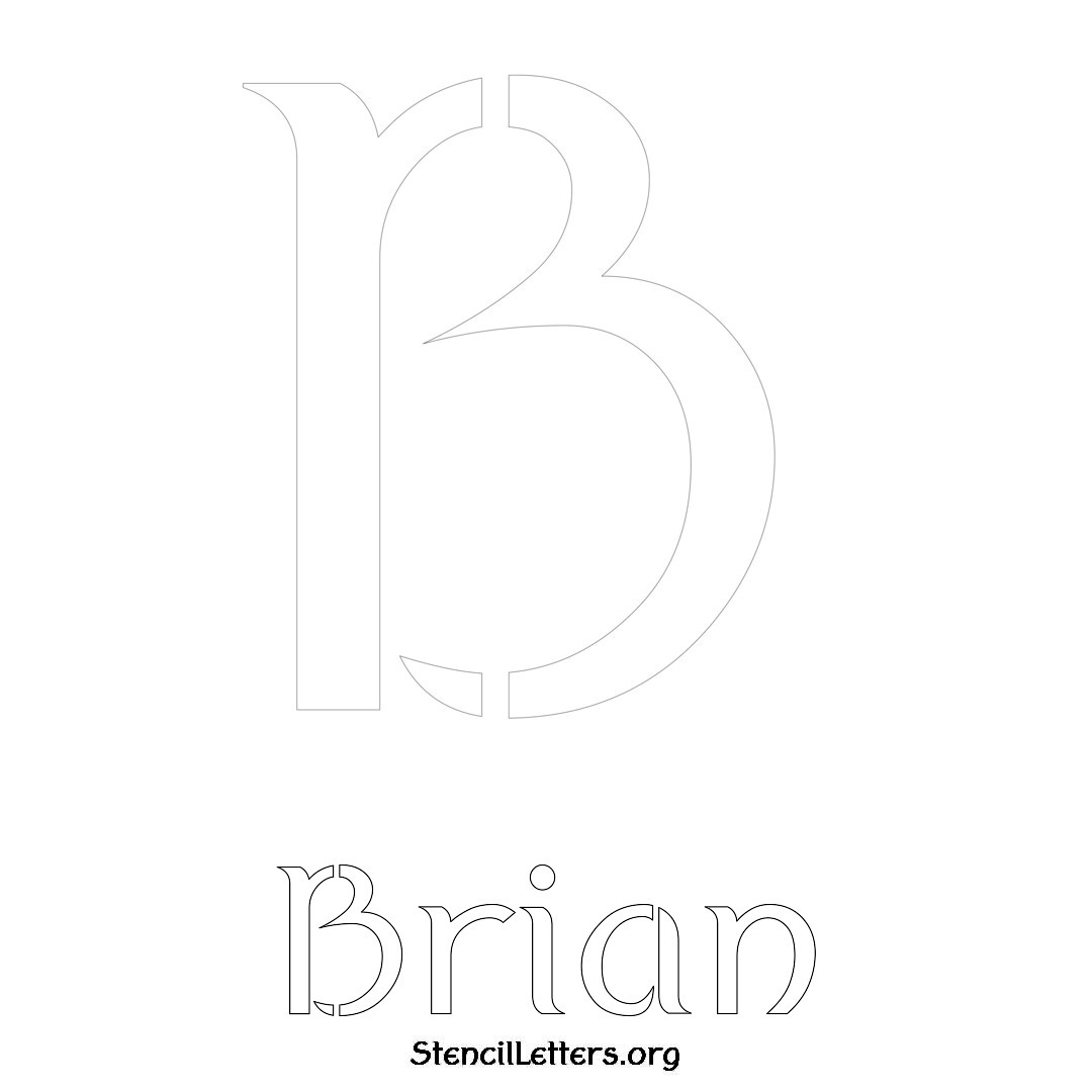 Brian printable name initial stencil in Ancient Lettering
