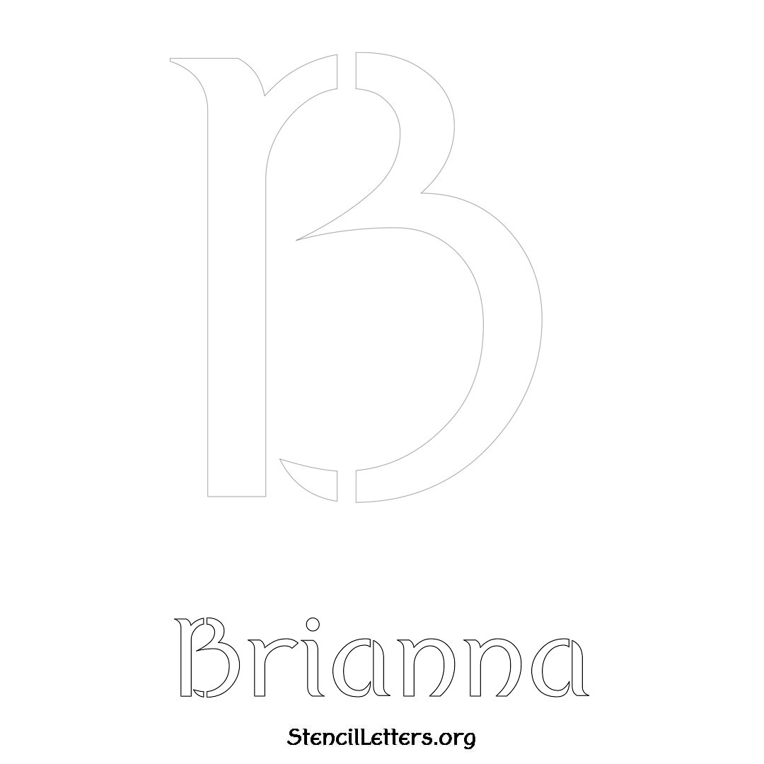 Brianna printable name initial stencil in Ancient Lettering