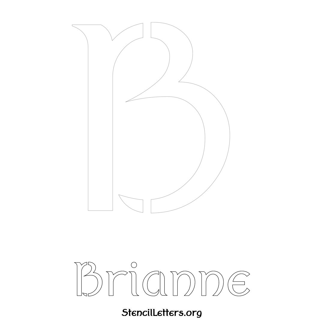 Brianne printable name initial stencil in Ancient Lettering