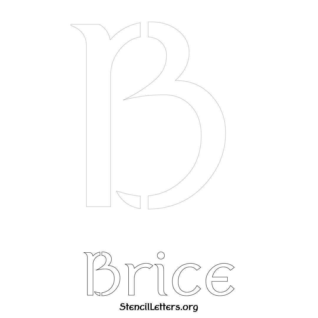 Brice printable name initial stencil in Ancient Lettering