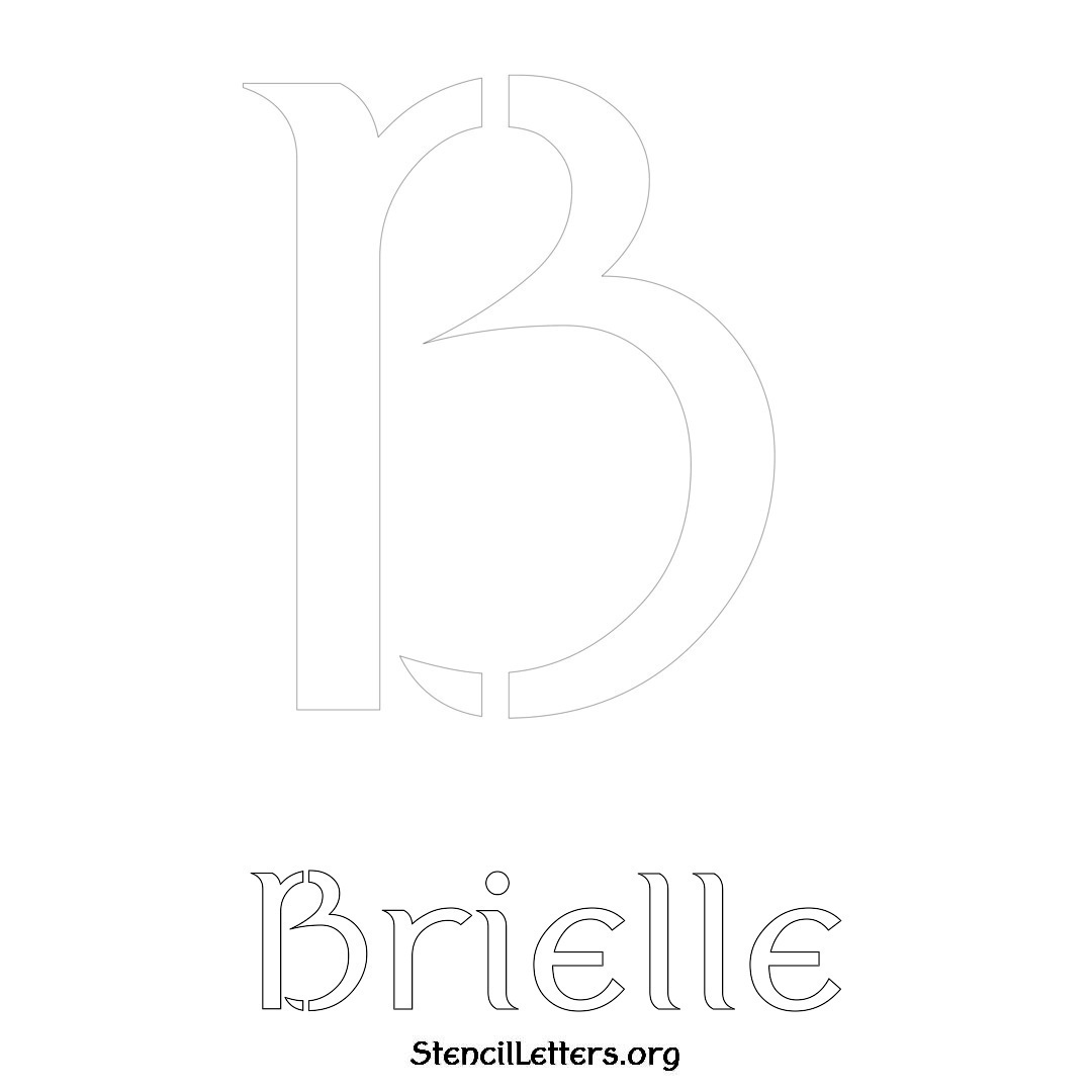 Brielle printable name initial stencil in Ancient Lettering