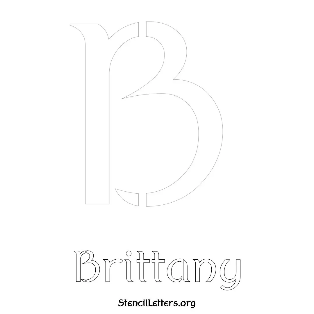 Brittany Free Printable Name Stencils with 6 Unique Typography Styles and Lettering Bridges