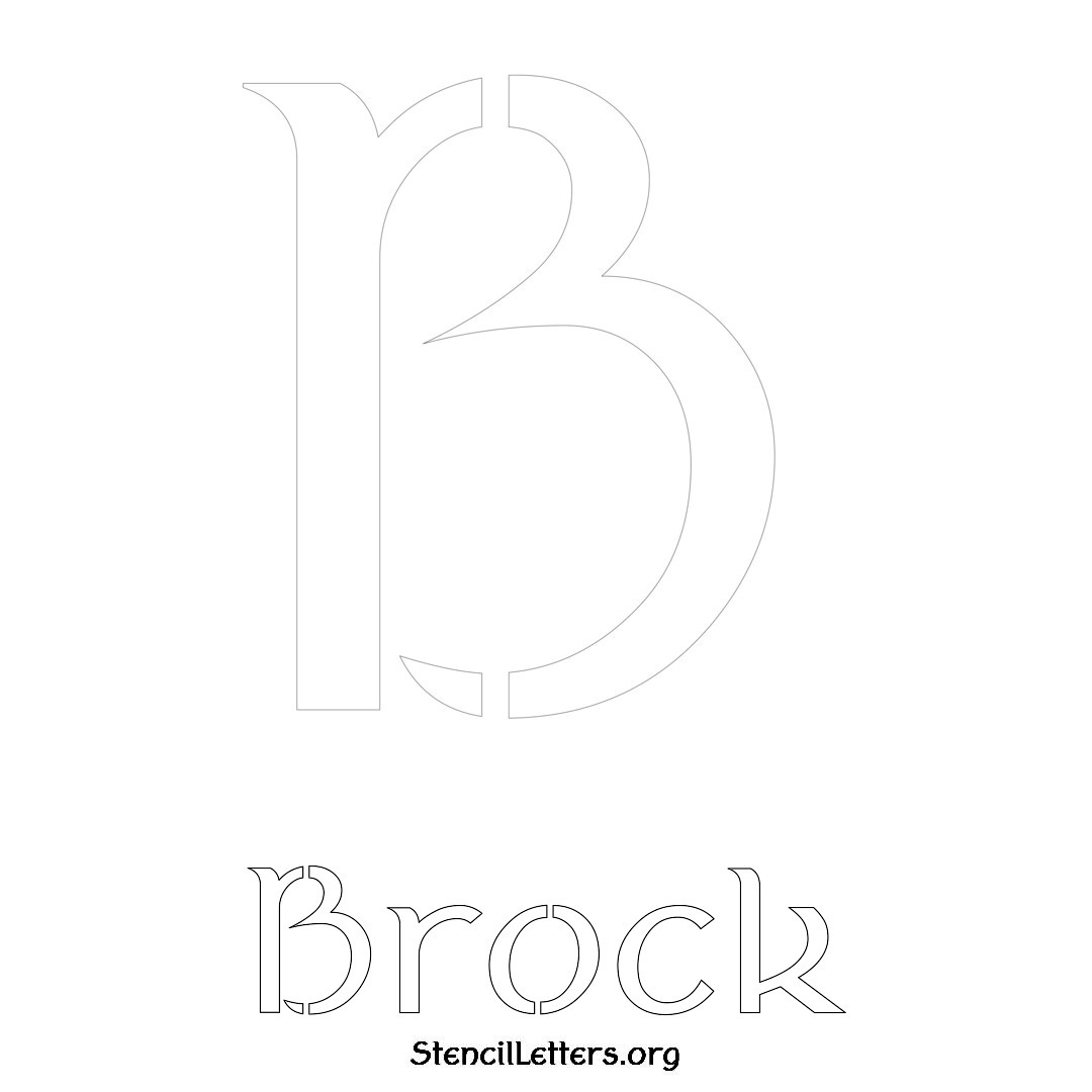 Brock printable name initial stencil in Ancient Lettering