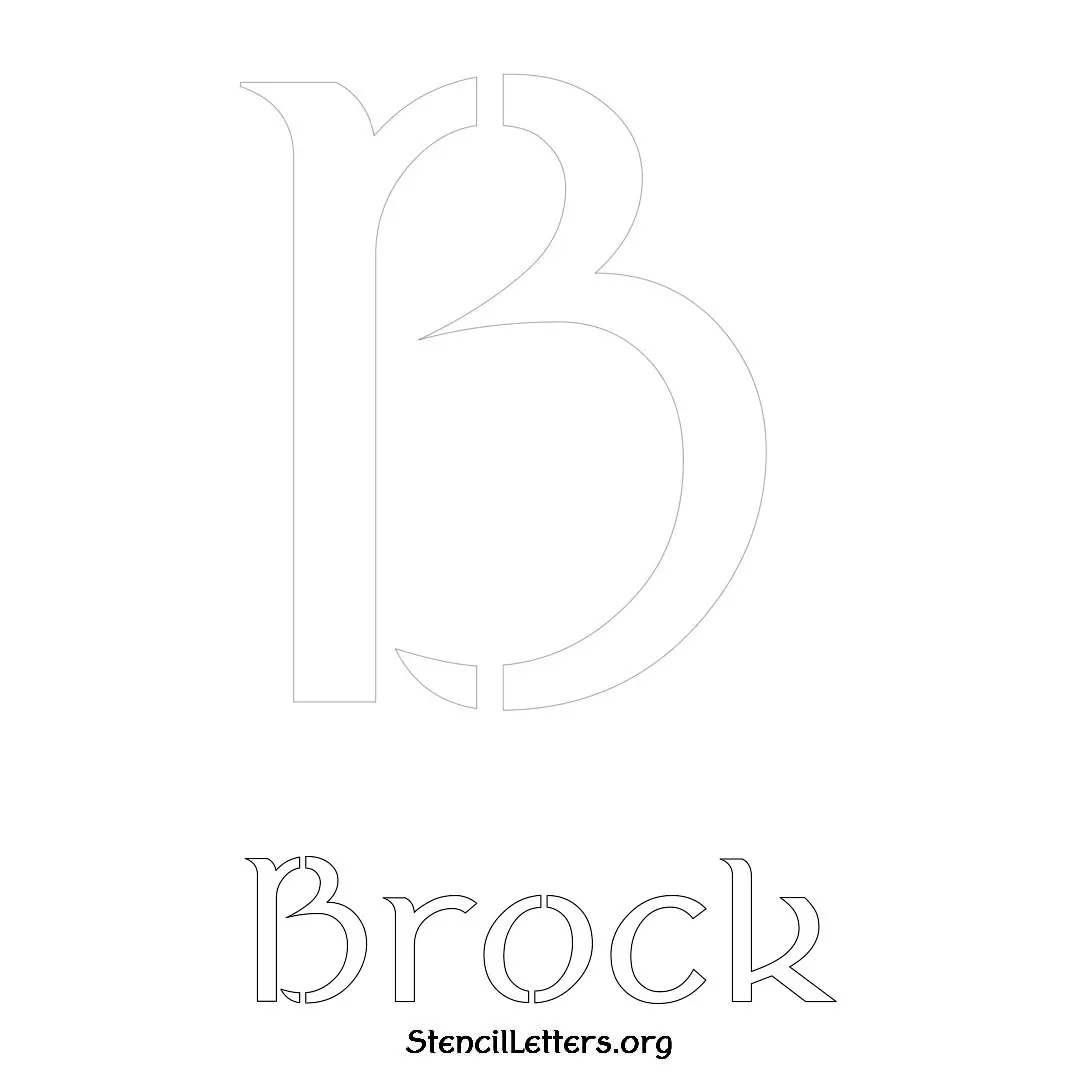 Brock Free Printable Name Stencils with 6 Unique Typography Styles and Lettering Bridges