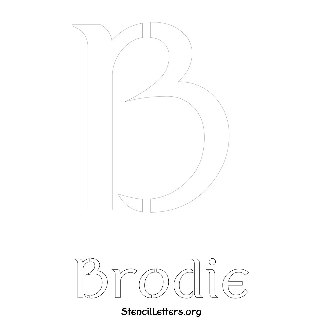 Brodie Free Printable Name Stencils with 6 Unique Typography Styles and Lettering Bridges