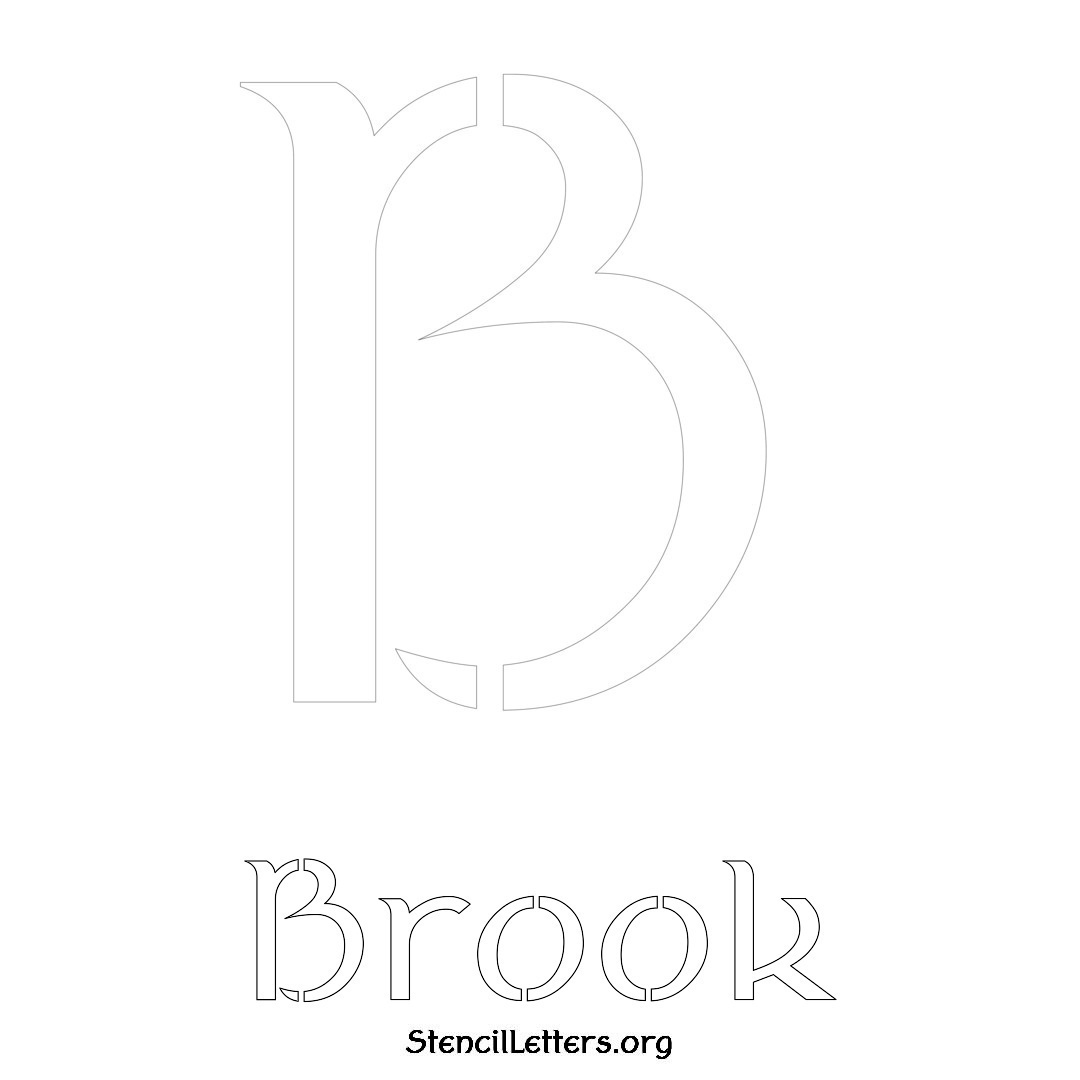 Brook printable name initial stencil in Ancient Lettering
