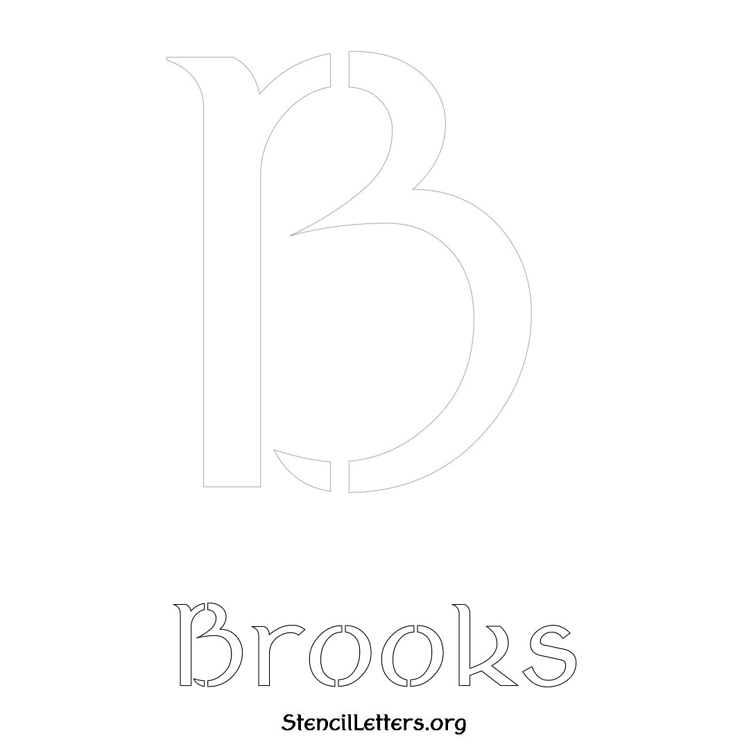Brooks printable name initial stencil in Ancient Lettering