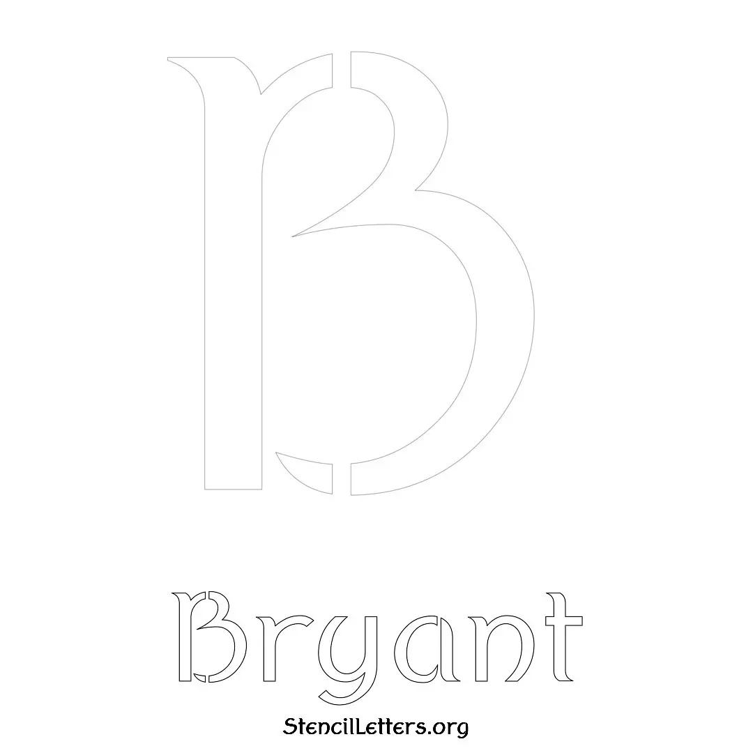 Bryant Free Printable Name Stencils with 6 Unique Typography Styles and Lettering Bridges