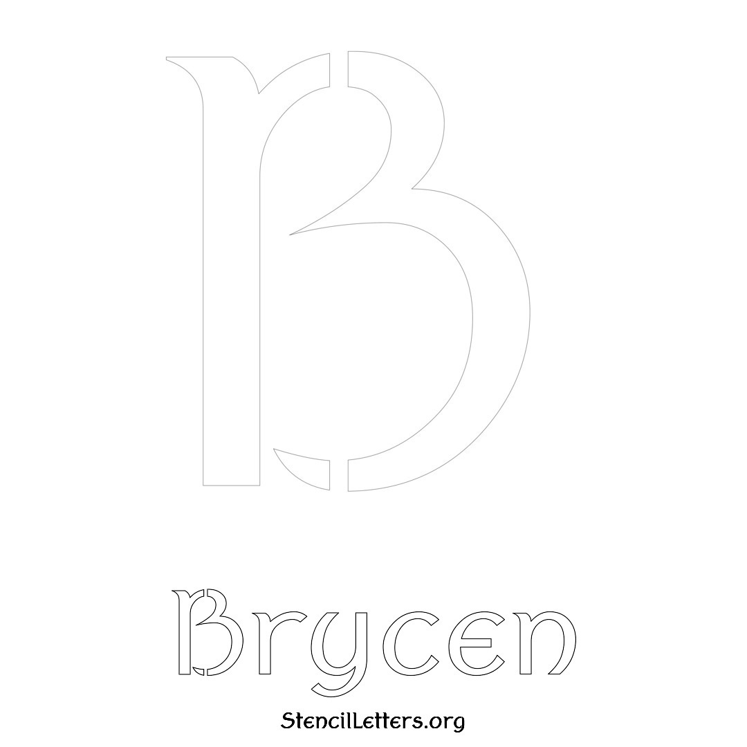 Brycen printable name initial stencil in Ancient Lettering