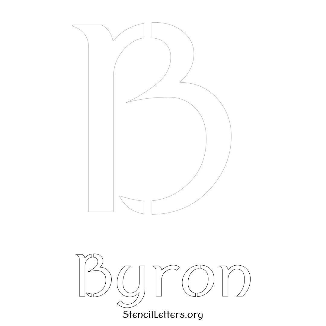 Byron printable name initial stencil in Ancient Lettering