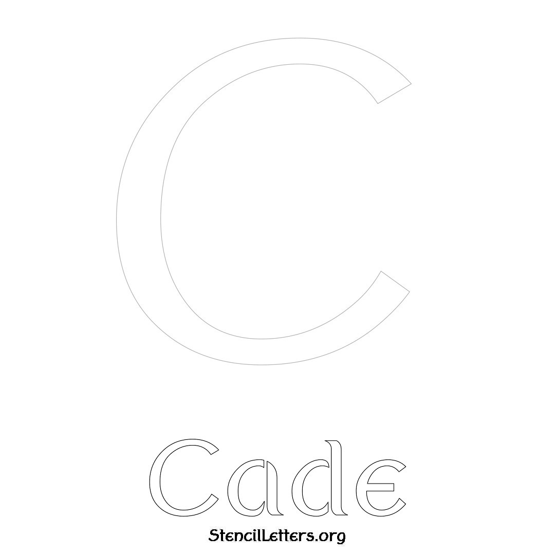 Cade printable name initial stencil in Ancient Lettering