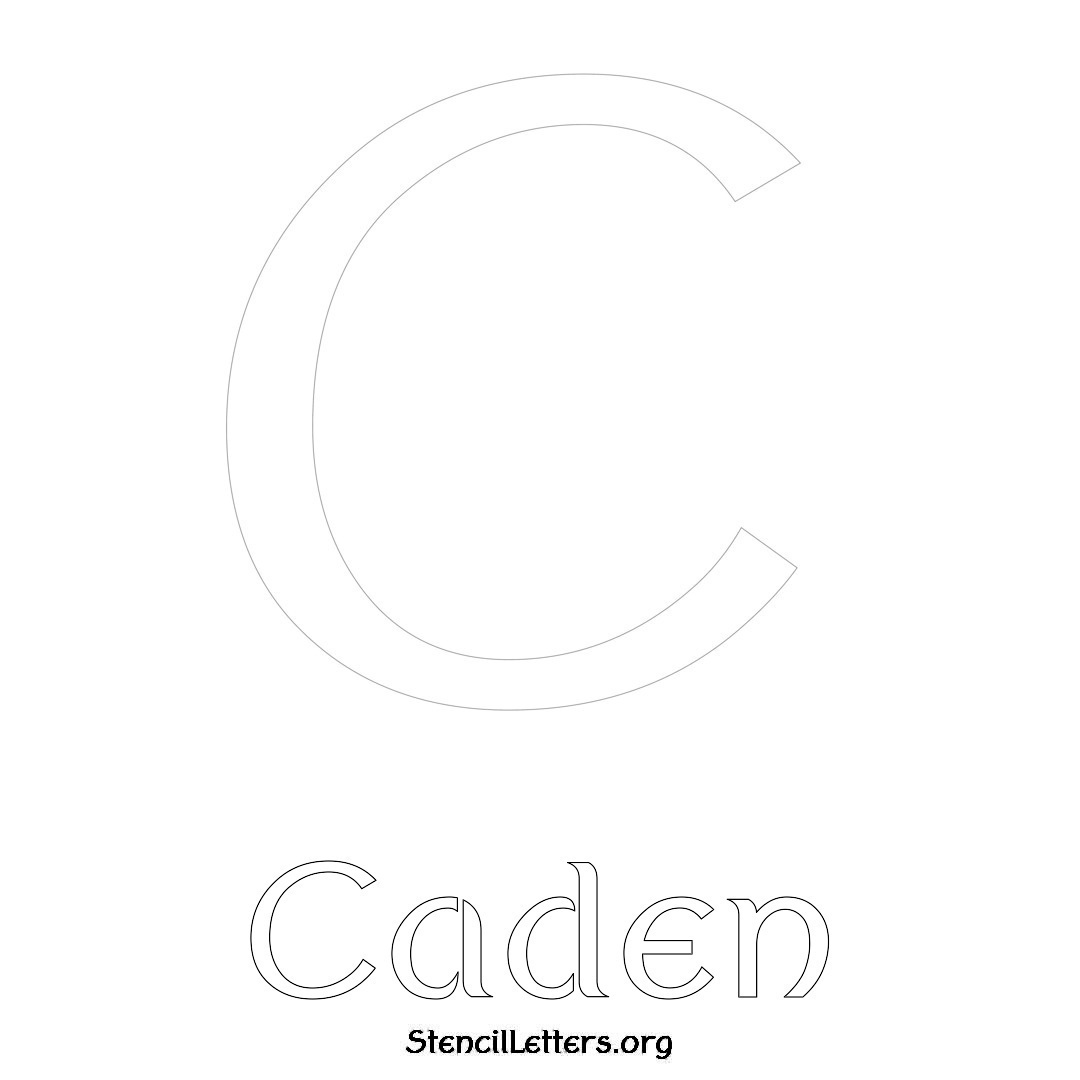 Caden printable name initial stencil in Ancient Lettering