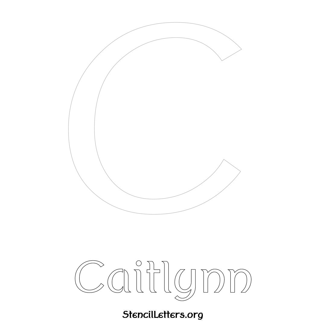 Caitlynn printable name initial stencil in Ancient Lettering