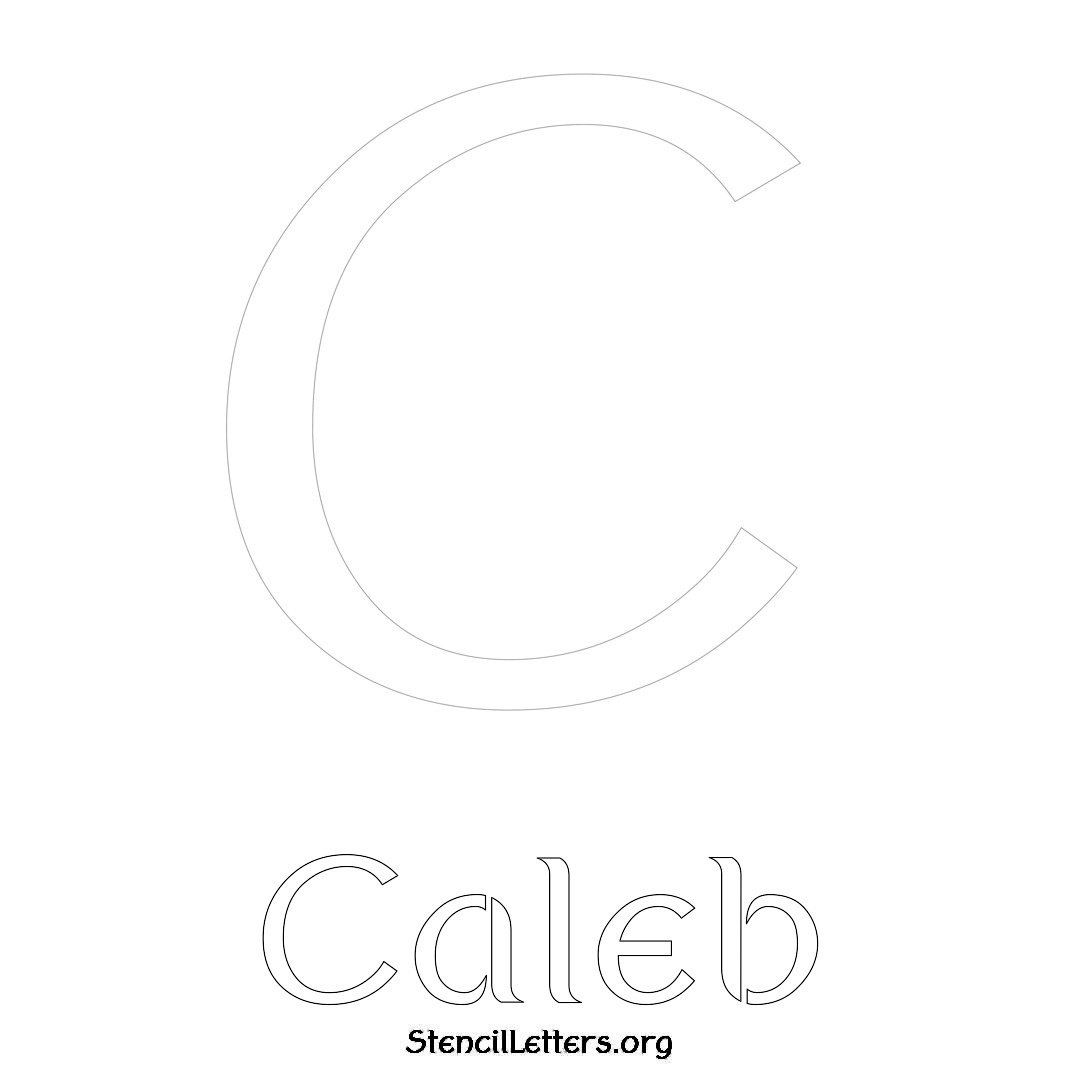 Caleb printable name initial stencil in Ancient Lettering