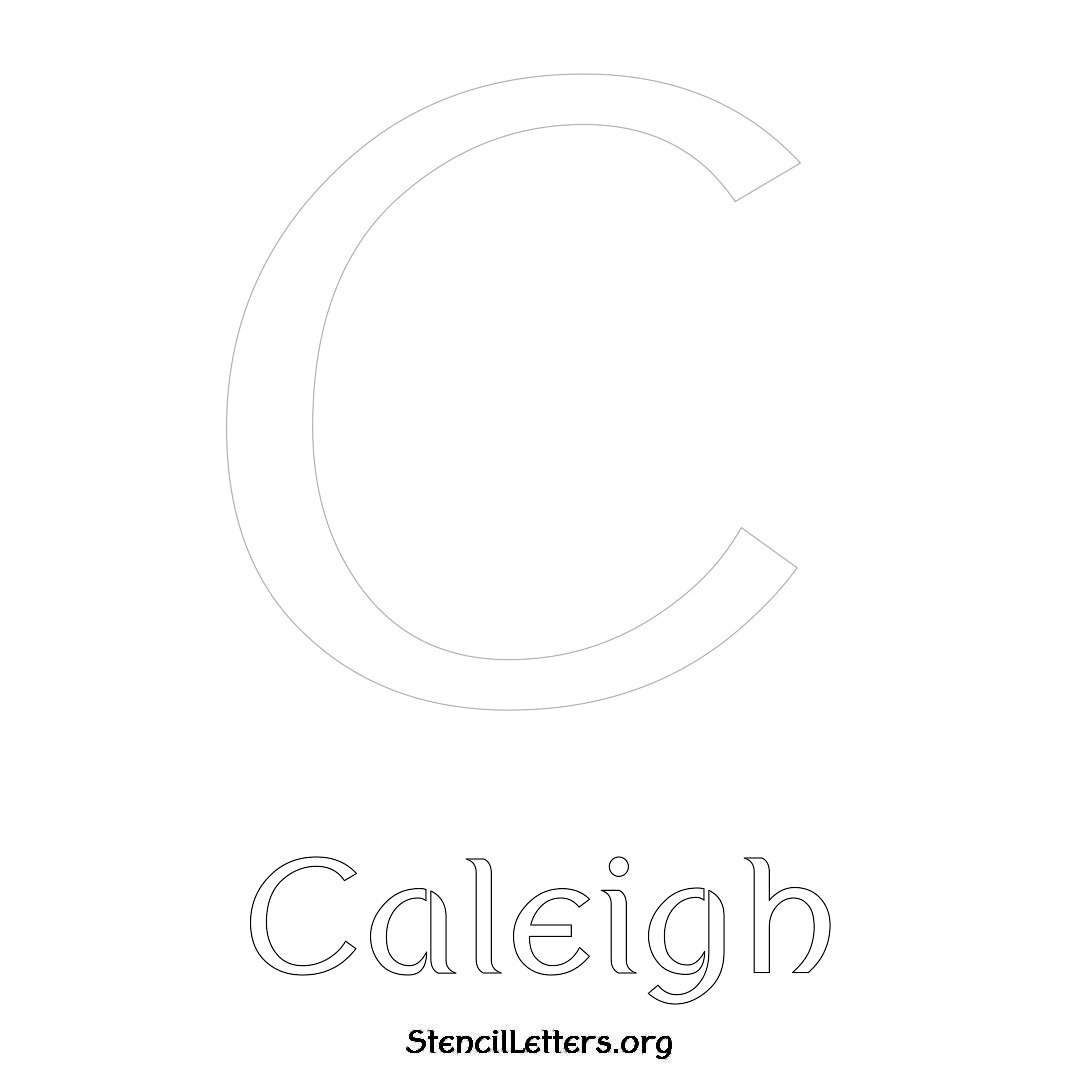 Caleigh printable name initial stencil in Ancient Lettering