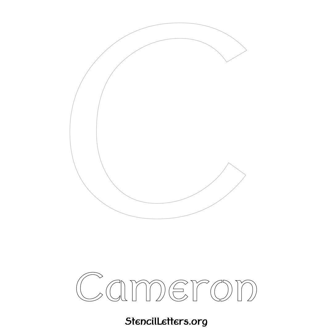 Cameron printable name initial stencil in Ancient Lettering