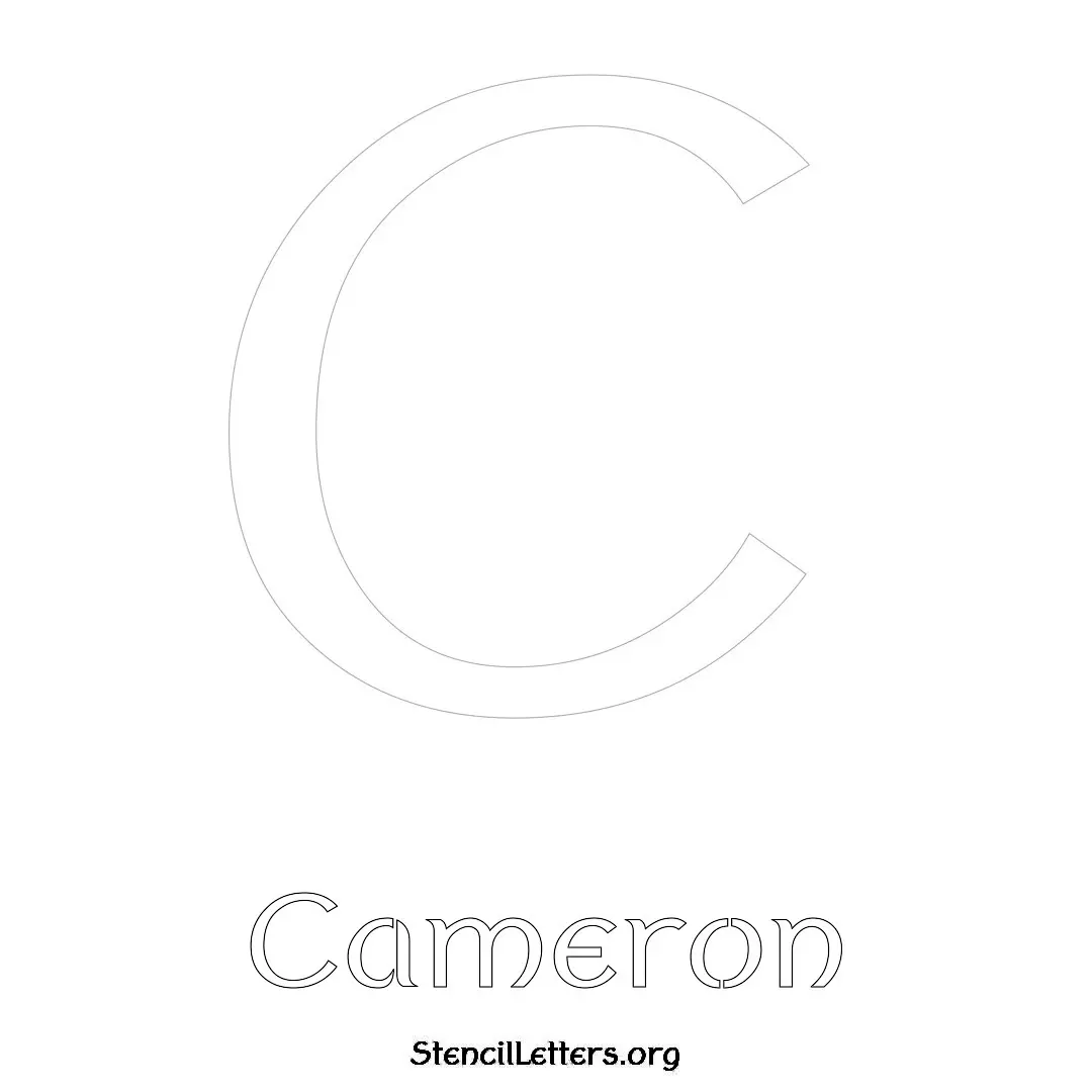 Cameron Free Printable Name Stencils with 6 Unique Typography Styles and Lettering Bridges