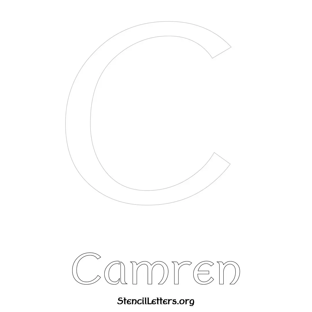 Camren Free Printable Name Stencils with 6 Unique Typography Styles and Lettering Bridges